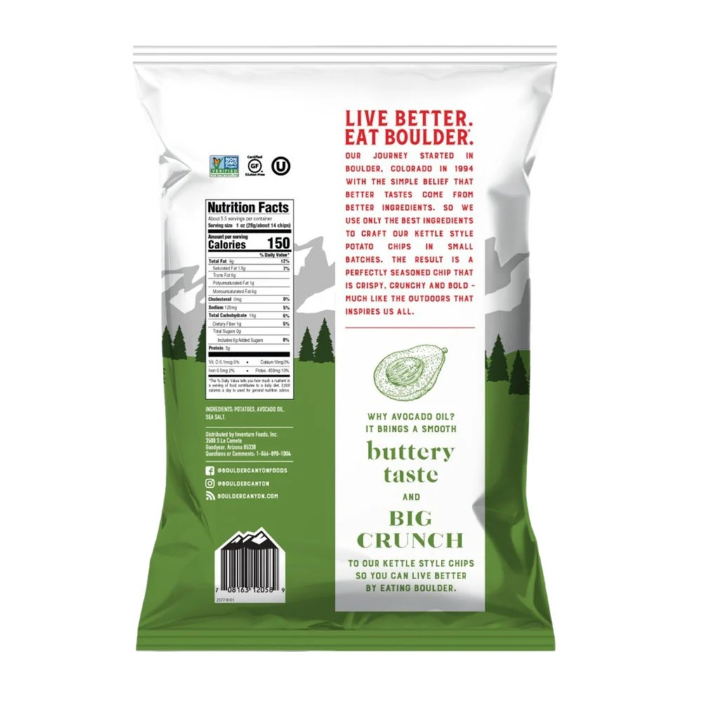Boulder Canyon Avocado Oil Canyon Cut Chips 148g