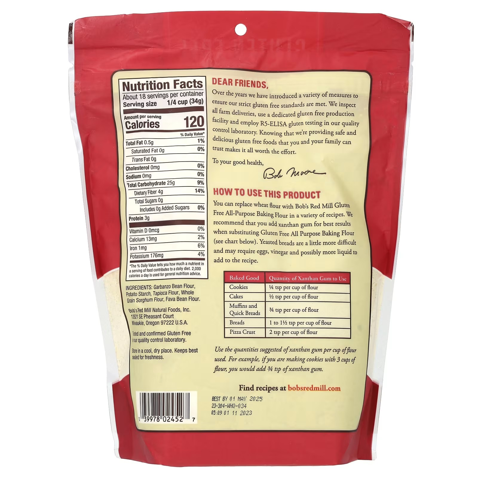 Bob's Red Mill Gluten Free All Purpose Baking Flour 624G