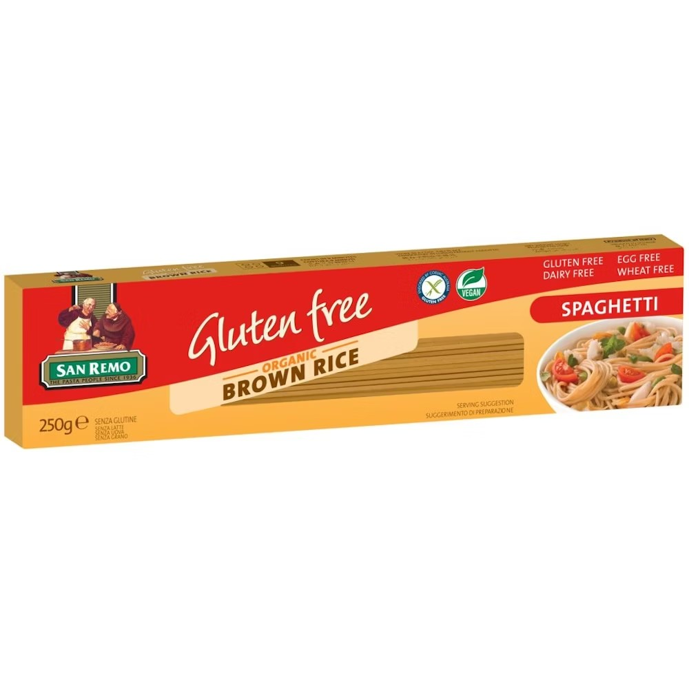 San Remo Organic Brown Rice Spaghetti 250g