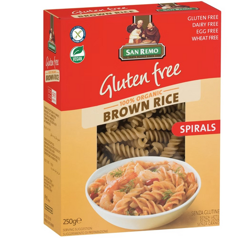 San Remo Organic Brown Rice Spirals 250g