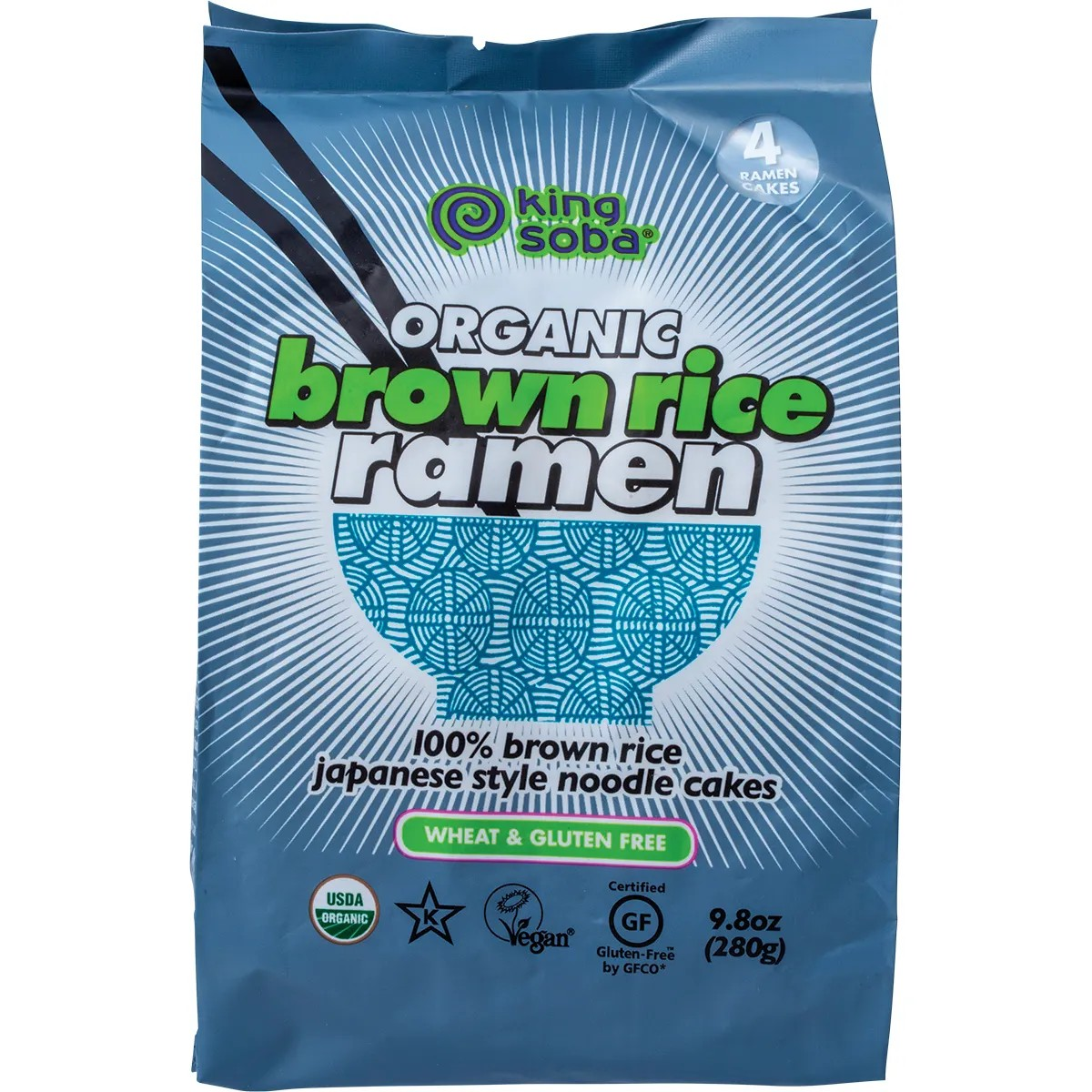 King Soba Organic Brown Rice Ramen Noodles 280g