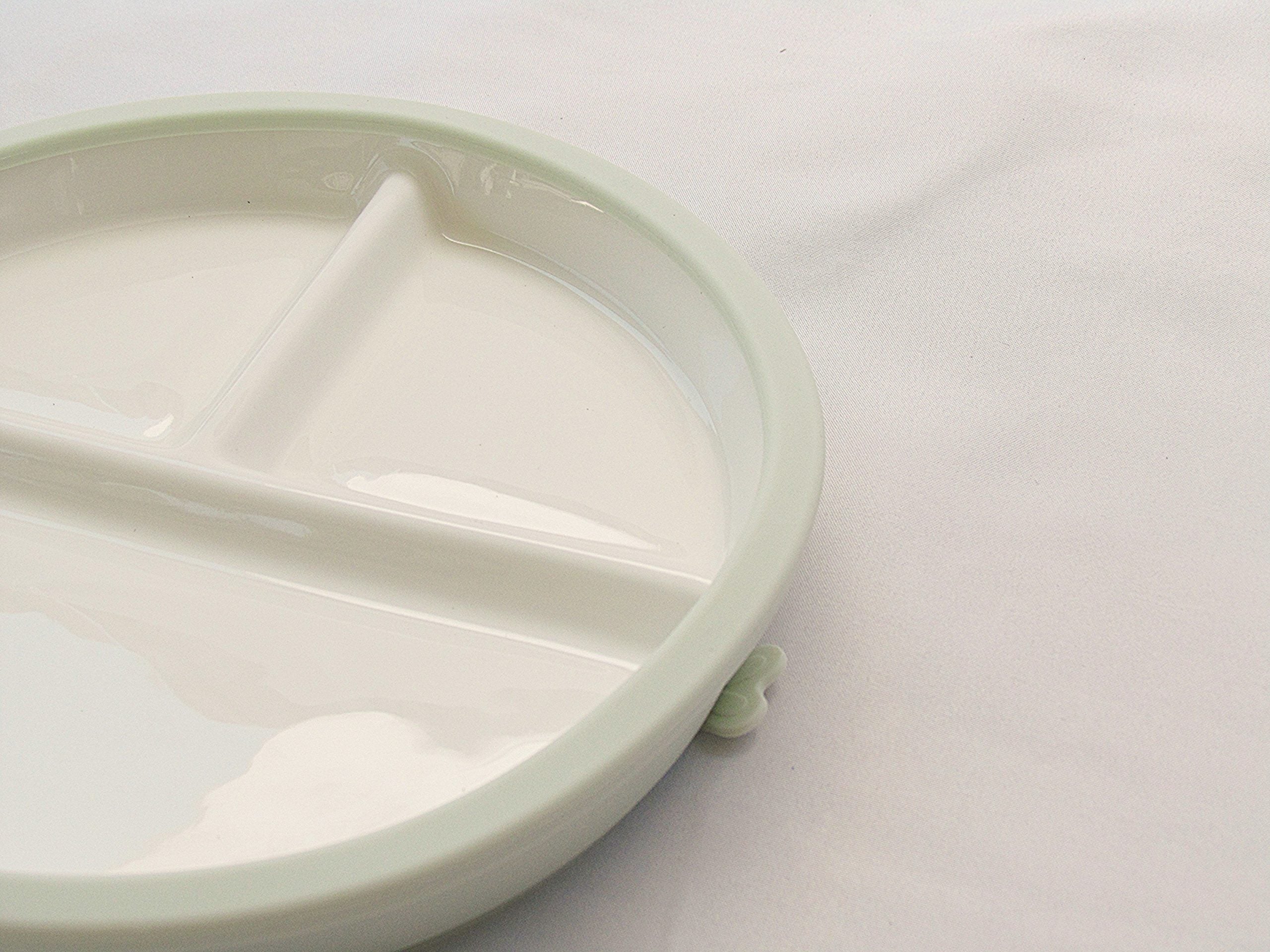 Porcelain & Silicone Suction Toddler Plate - Sage Green
