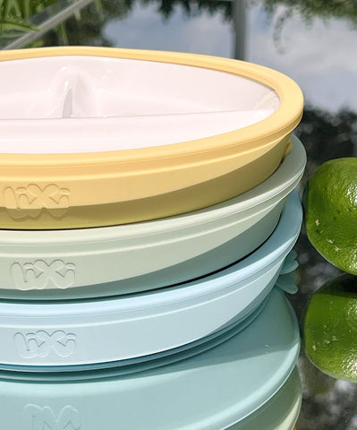 Porcelain & Silicone Suction Toddler Plate - Sage Green