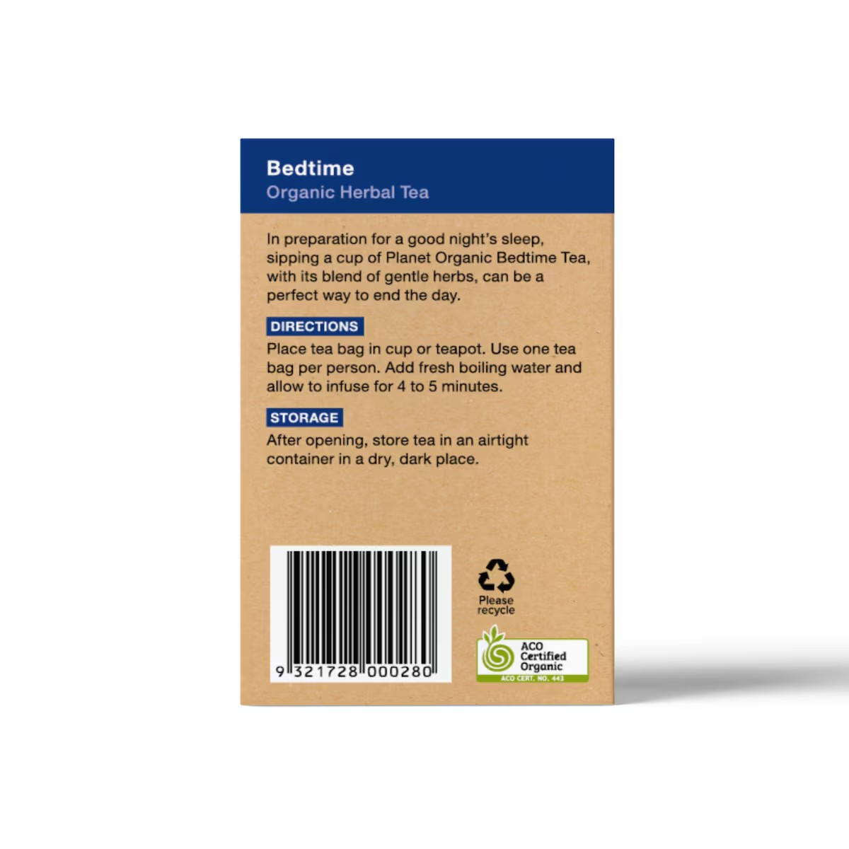 Planet Organic Bedtime Herbal Tea Bags 25pk