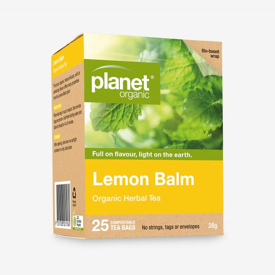 Planet Organic Lemon Balm Herbal Tea Bags 25pk
