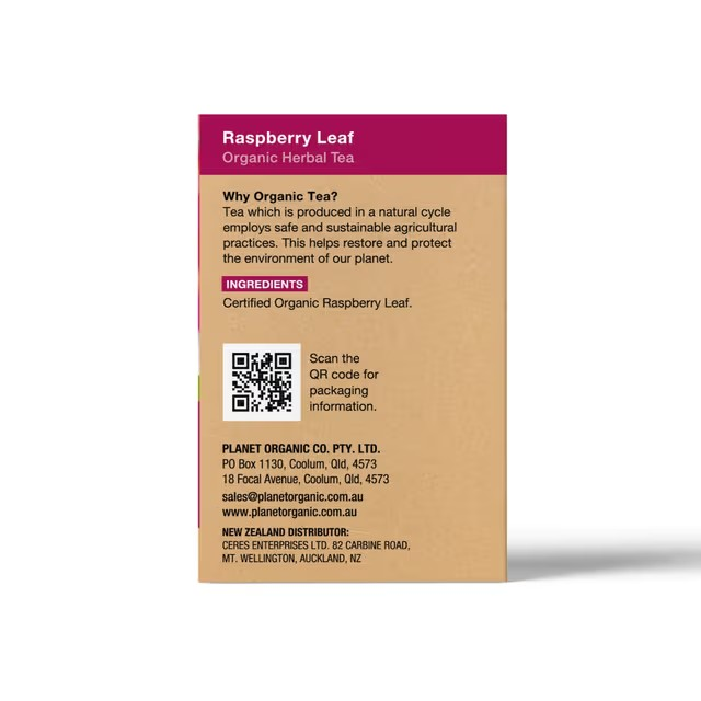 Planet Organic Raspberry Leaf Herbal Tea Bags 25pk