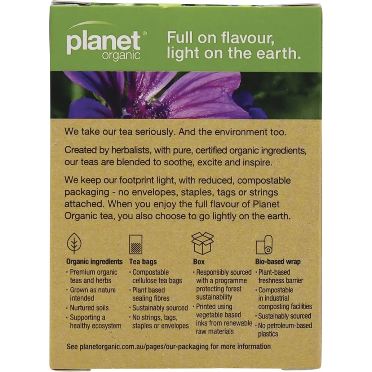Planet Organic Throat Calm Herbal Tea Bags 25pk