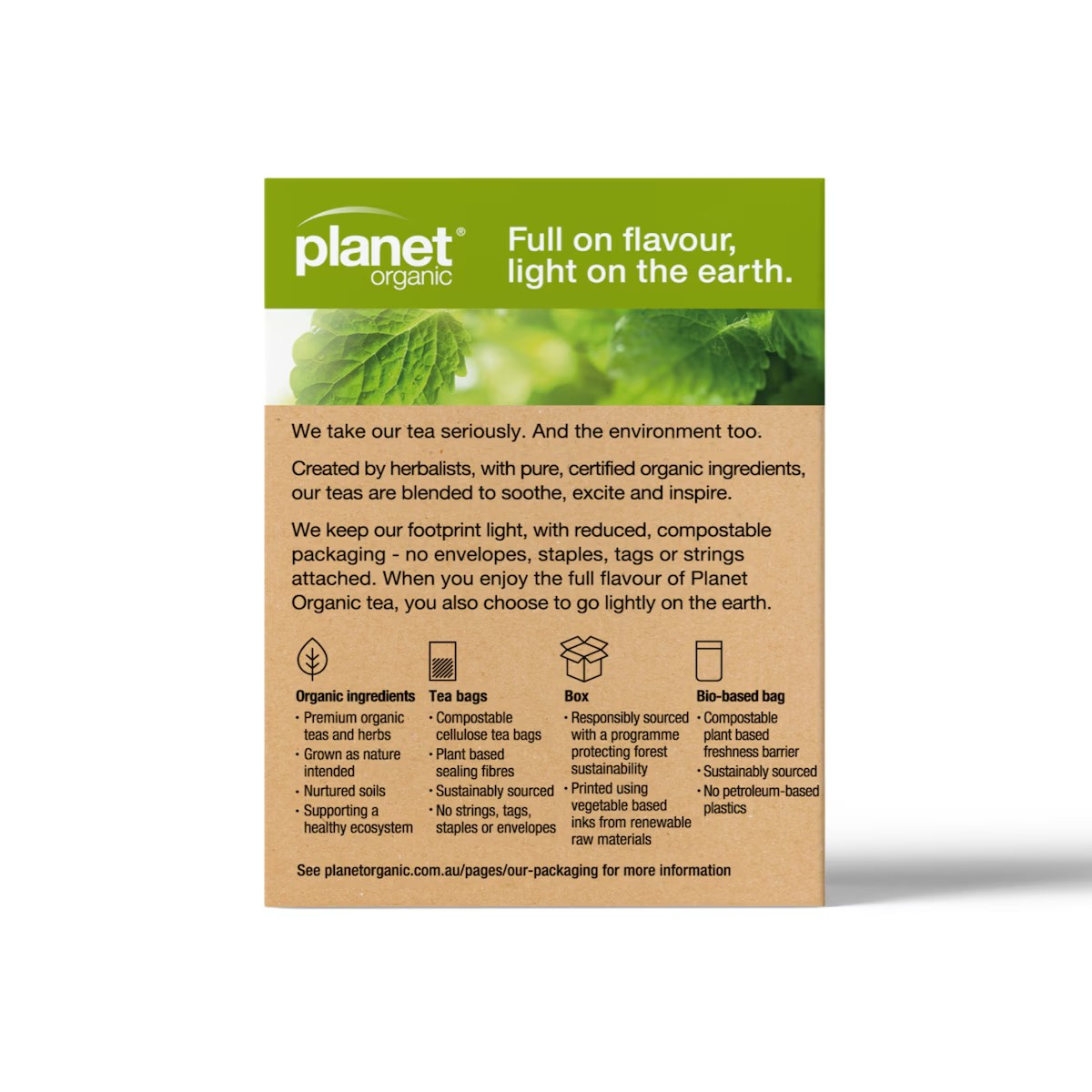 Planet Organic Lemon Balm Herbal Tea Bags 25pk