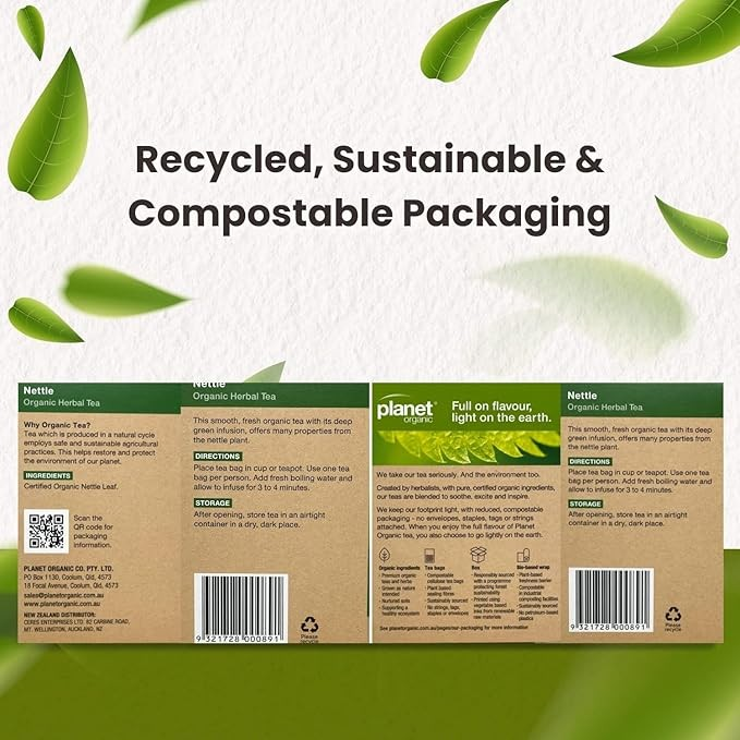 Planet Organic Nettle Herbal Tea Bags 25pk