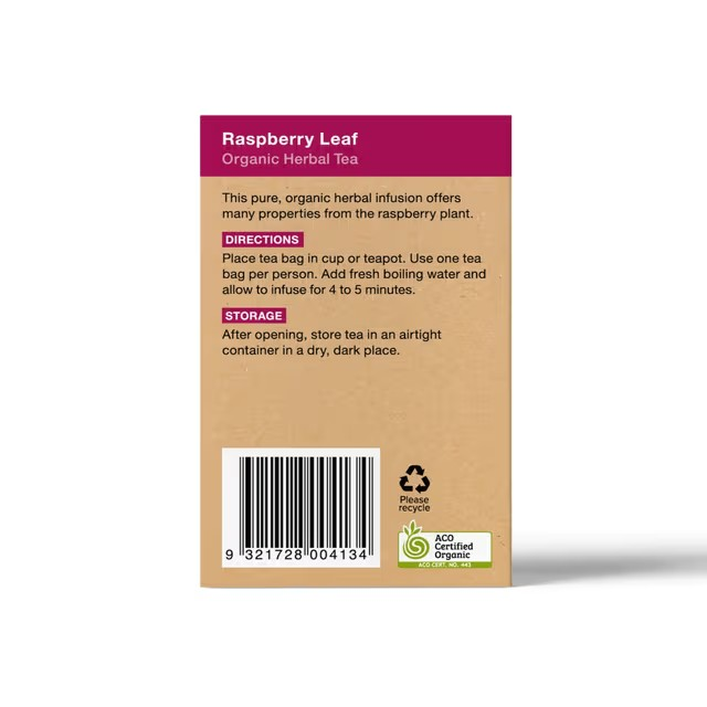 Planet Organic Raspberry Leaf Herbal Tea Bags 25pk
