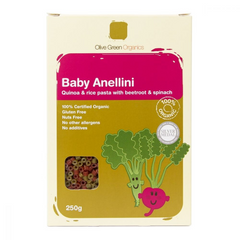 Olive Green Organics Baby Anellini with Beetroot & Spinach 250g
