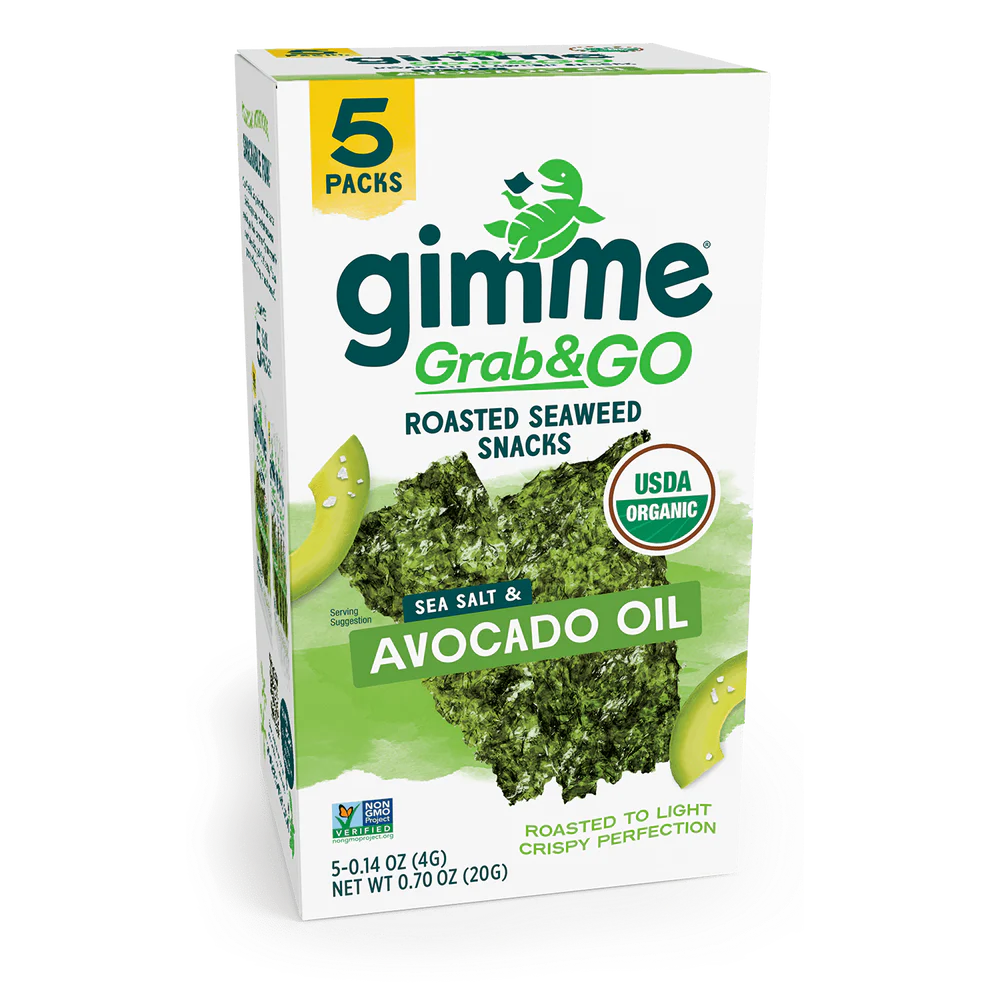 Gimme Organic Seaweed Grab & Go Sea Salt & Avocado Oil 5x4g