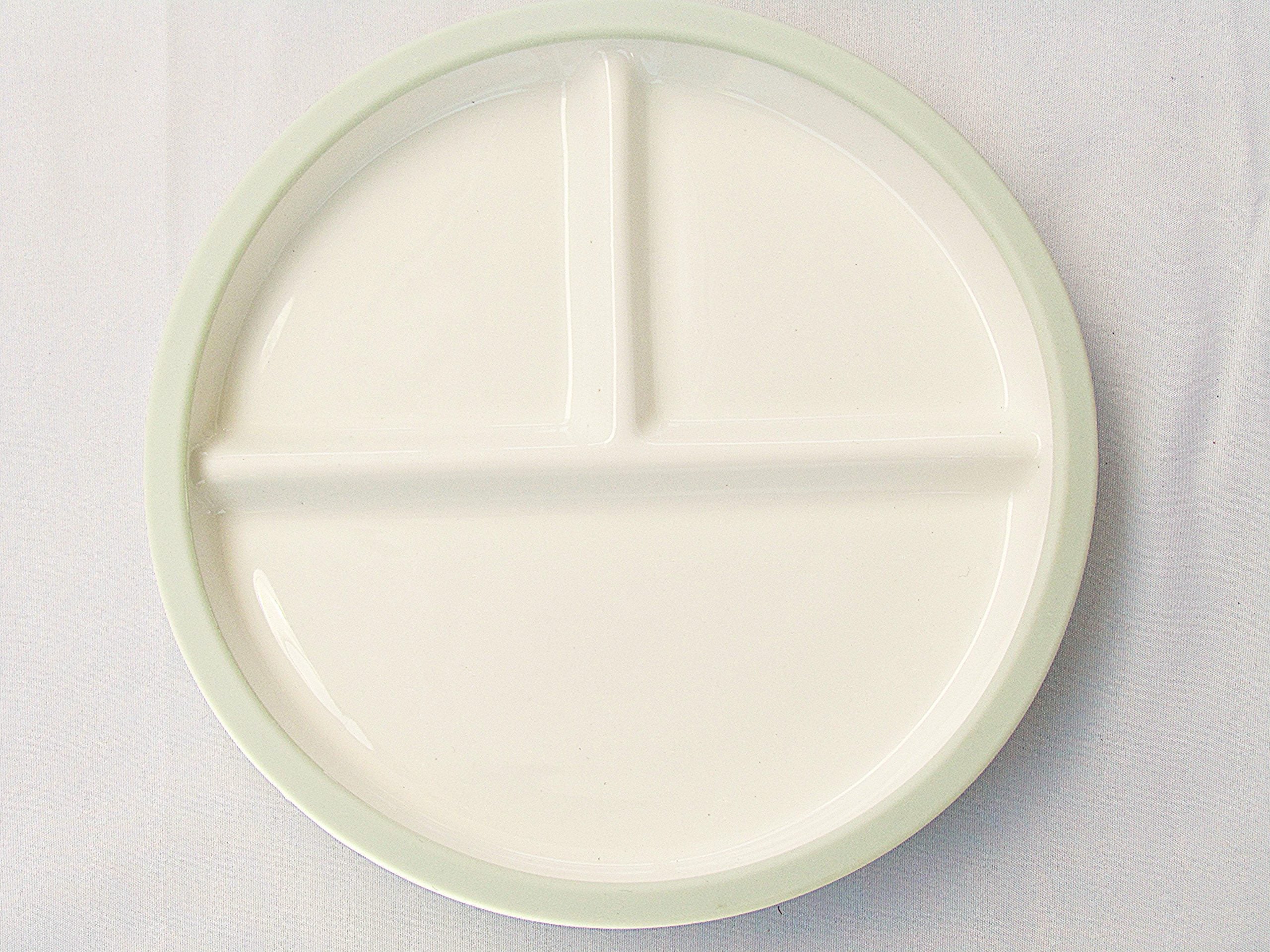 Porcelain & Silicone Suction Toddler Plate - Sage Green