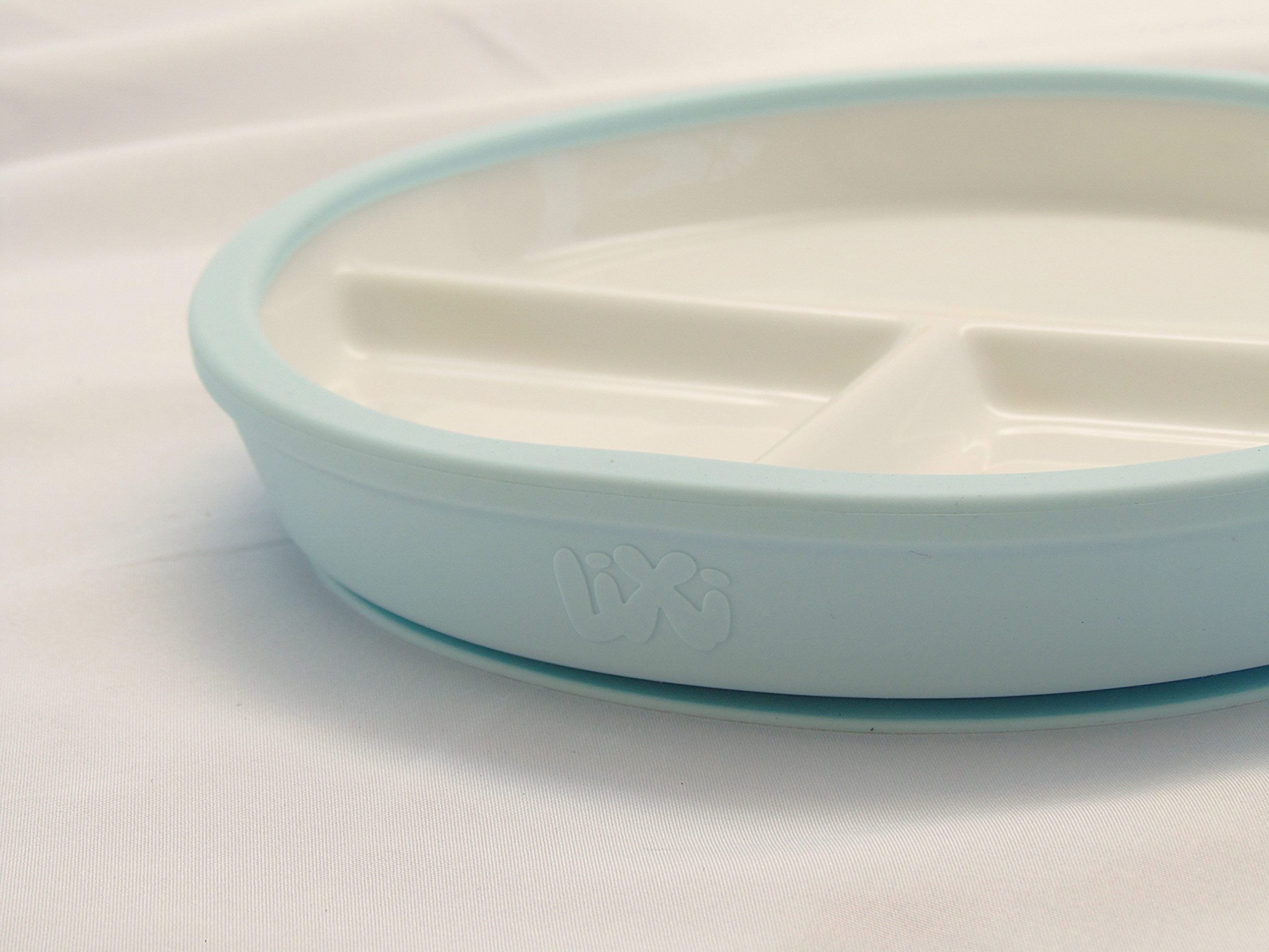 Porcelain & Silicone Suction Toddler Plate - Spring Blue