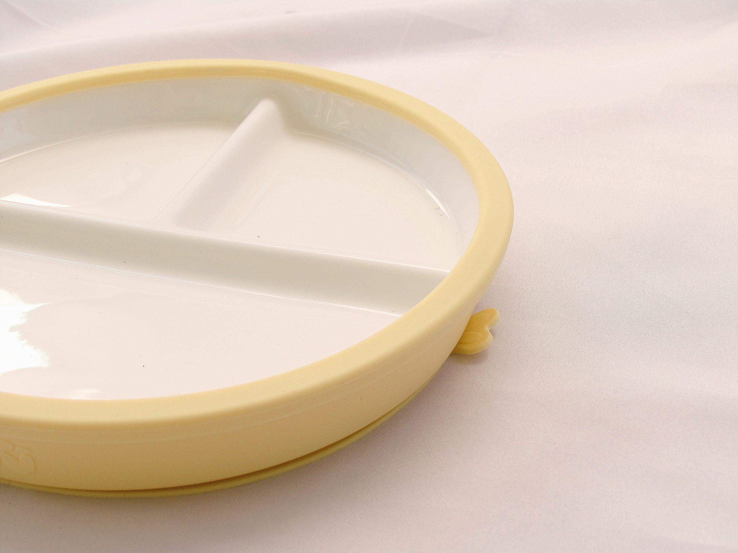 Porcelain & Silicone Suction Toddler Plate - Butter Yellow