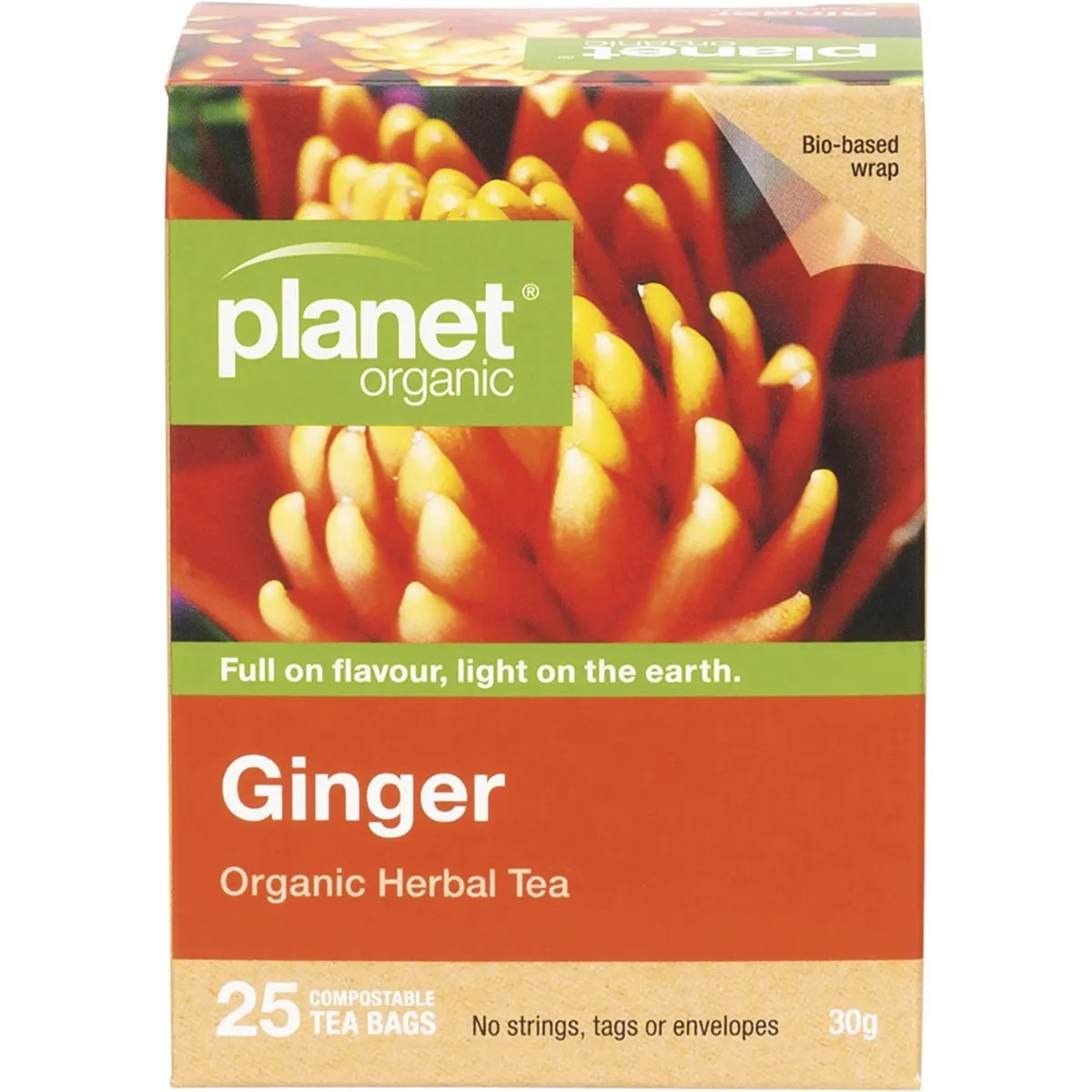 Planet Organic Ginger Herbal Tea Bags 25pk
