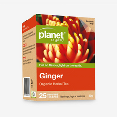 Planet Organic Ginger Herbal Tea Bags 25pk