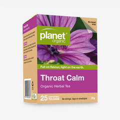 Planet Organic Throat Calm Herbal Tea Bags 25pk